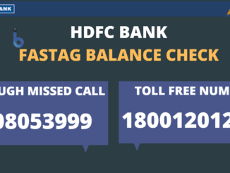 HDFC Bank Fastag Balance check Online