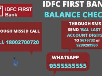IDFC FIRST Bank Account Balance Check