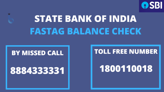sbi fastag balance check
