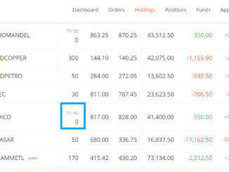 T1 & T2 holdings means in Zerodha