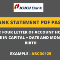 icici bank statement pdf password