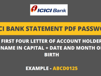 icici bank statement pdf password