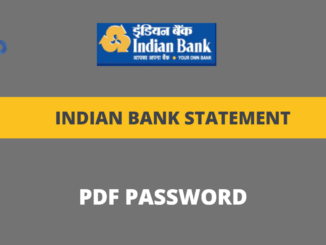 indian bank statement pdf password