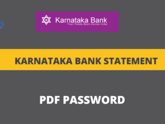 karnataka bank statement pdf password