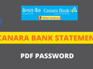 canara bank statement pdf password