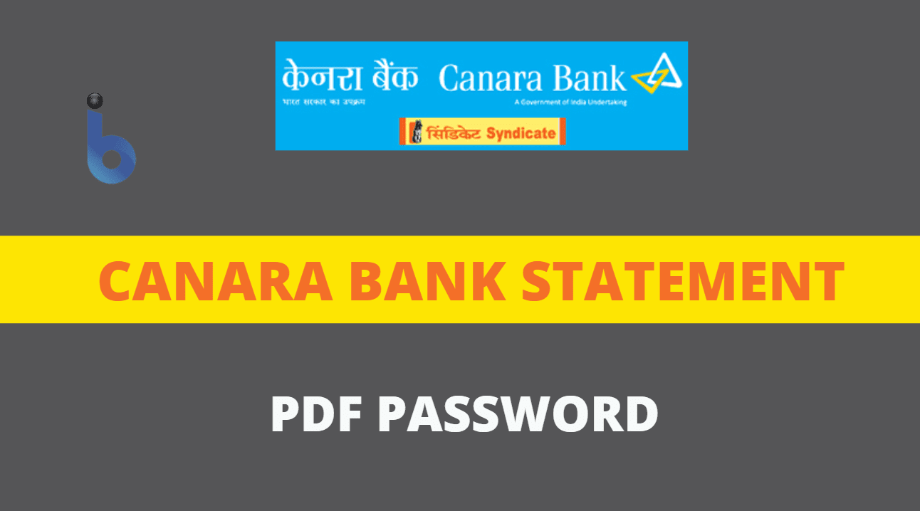canara bank statement pdf password