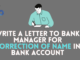 Write A Letter To Bank Manager For Correction Of Name in Bank Account