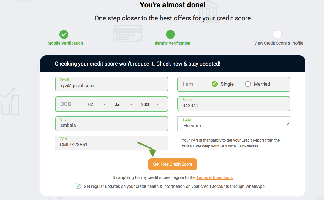 get free credit score creditmantri