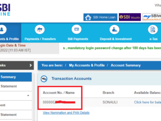 sbi account number online