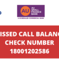 AU Small Finance Bank Balance Check Number