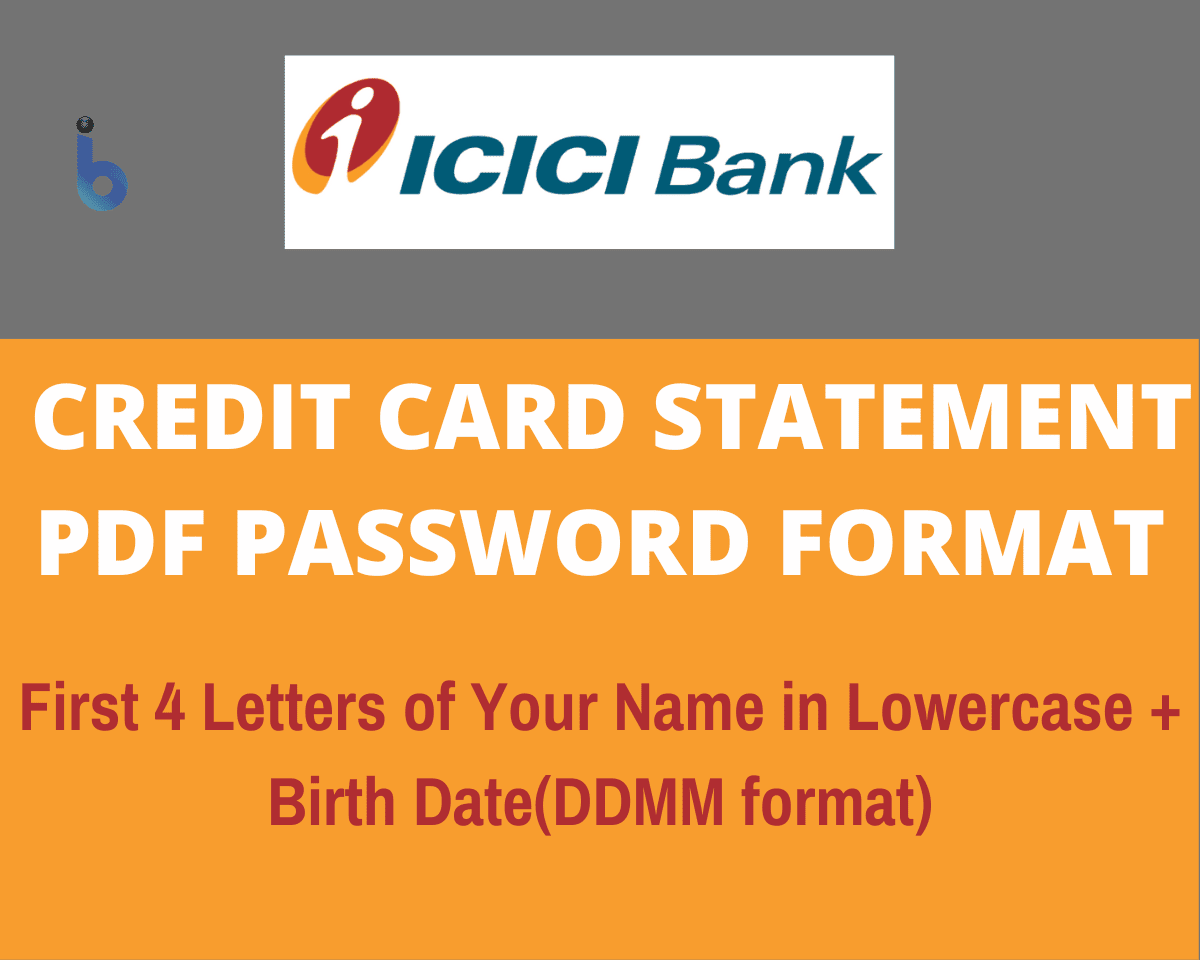 ICICI Bank Credit Card Statement PDF Password