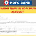 Change Name In HDFC Bank Account