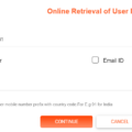 Online Retrieval of User ID bank of baroda