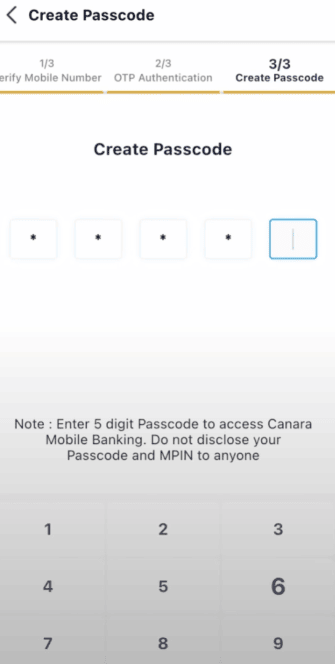 create passcode canara ai1
