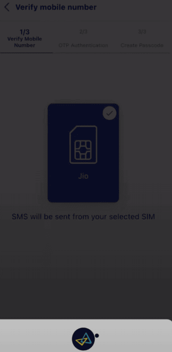 select sim to verify mobile number in canara ai1