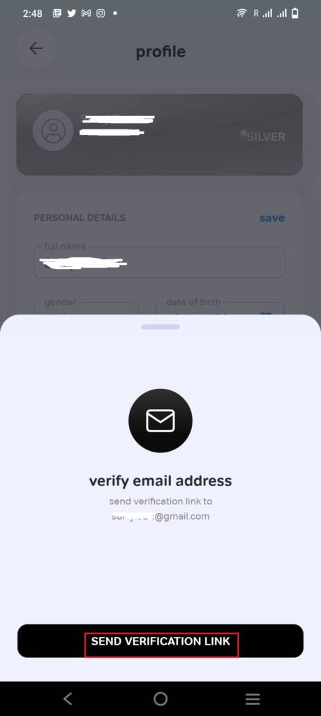 send verification link airtel app