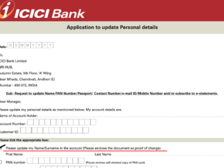 icici bank name change form