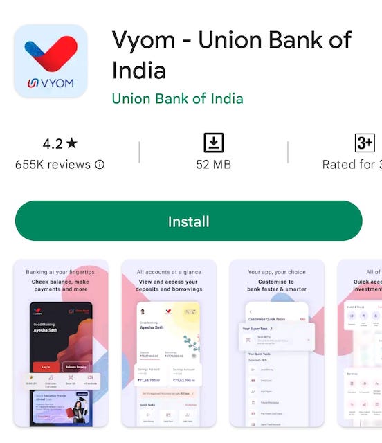 Vyom Union Bank Mobile Banking App