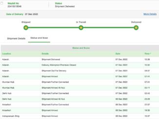 HDFC Debit Card Tracking locations in bluedart