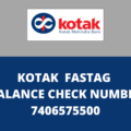 kotak fastag balance check number