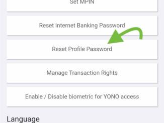 reset sbi profile password yono app