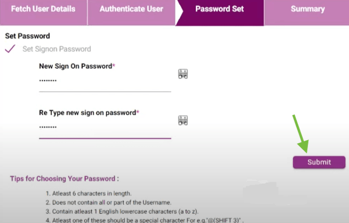 set new password Karnataka Bank Internet Banking 