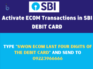 activate sbi debit card swon ecom by sms