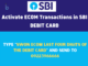 activate sbi debit card swon ecom by sms