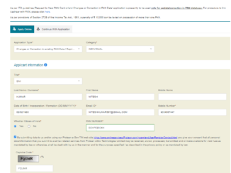 apply for email update pan card