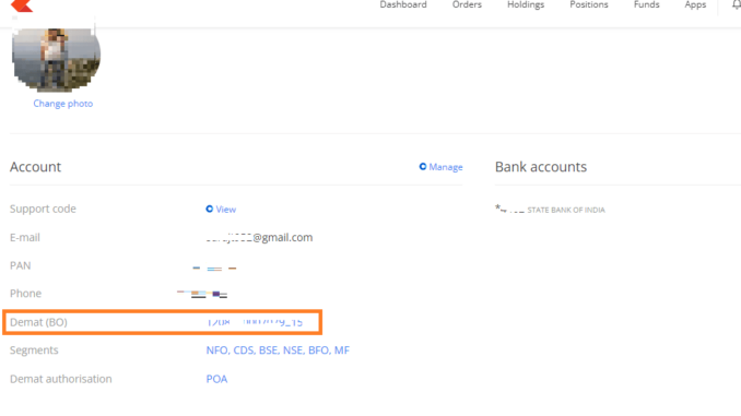 bo id zerodha