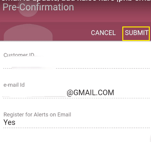 confirm email updation pnb one