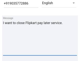 closing request flipkart pay later account