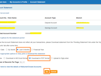 last six month statement onlinesbi