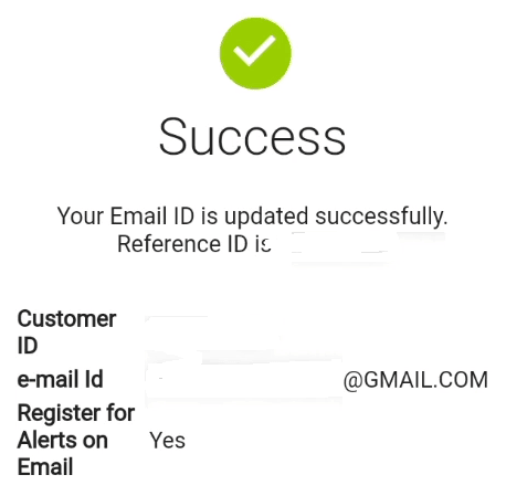 success pnb email update