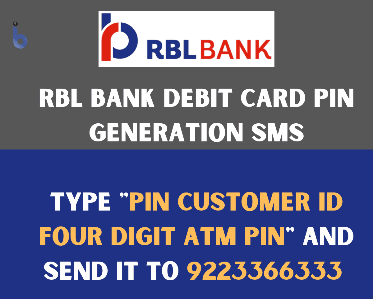 rbl bank debit card pin generation sms