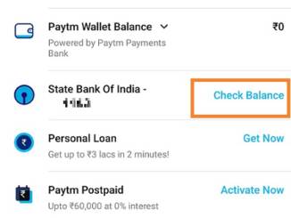 check bank balance in paytm