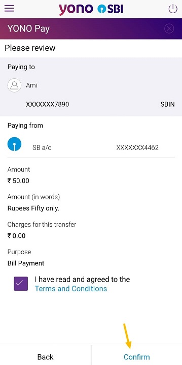 confirm pay beneficiary yono sbi
