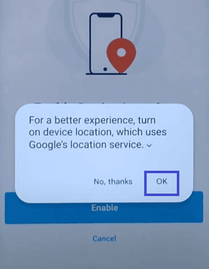 enable device location paytm