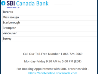 sbi canada branches list