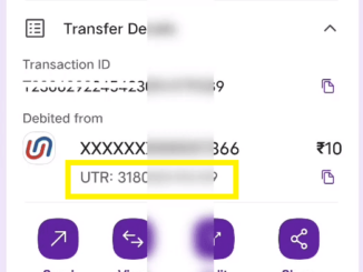 utr number in phonepe