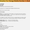 sample Application For Change Mobile Number In Bank