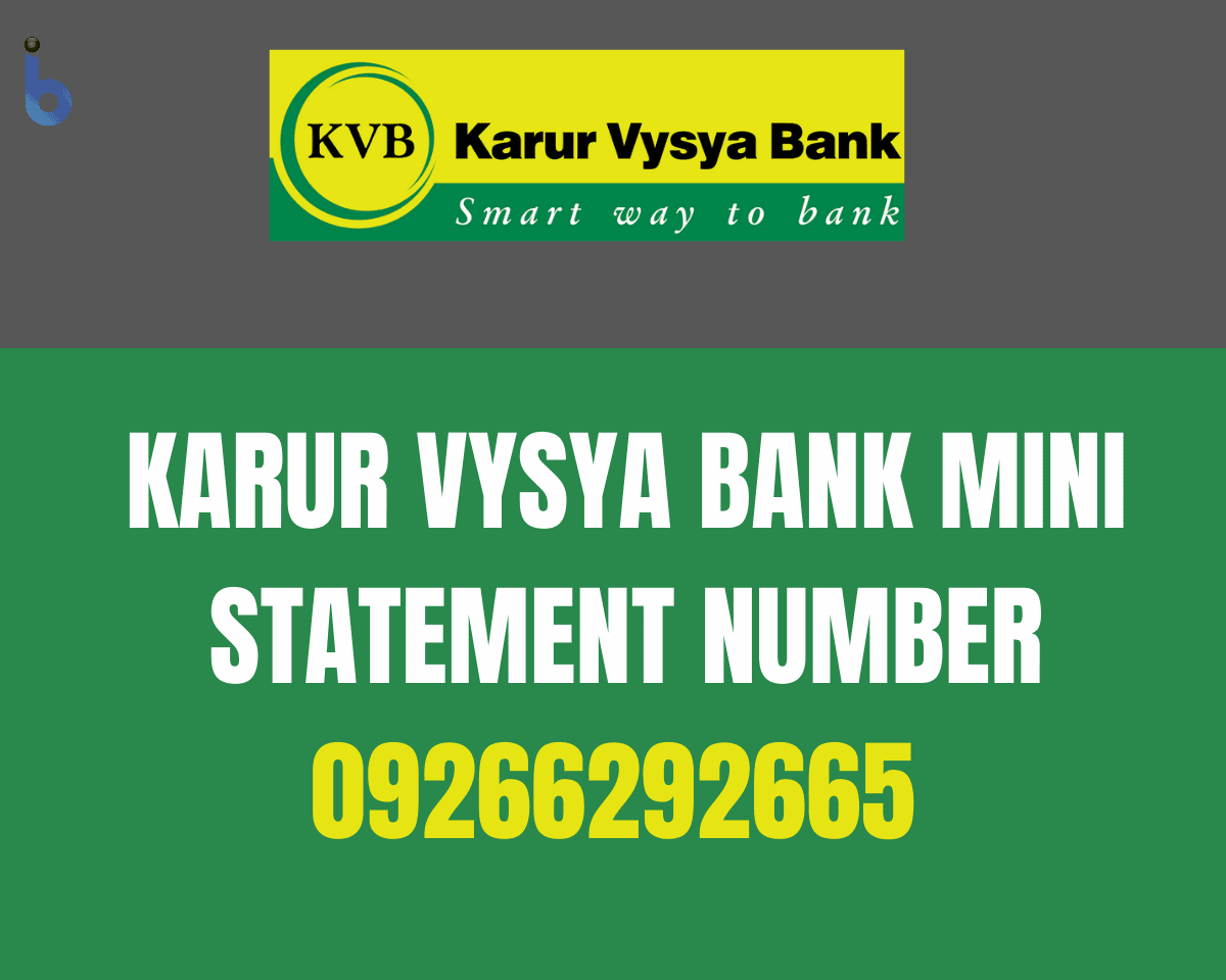 Karur Vysya Bank Mini Statement Number
