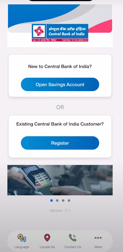 register for cent mobile banking app