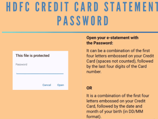 HDFC Credit Card Statement Password