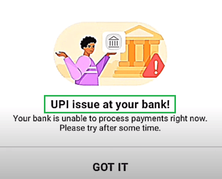 upi issue in your bank sbi phonepe