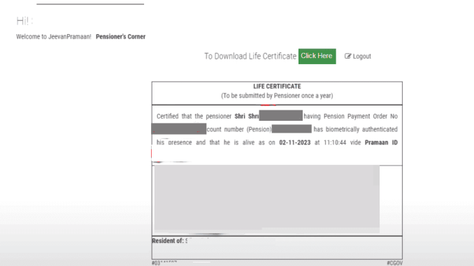 Check Jeevan Pramaan Status Online