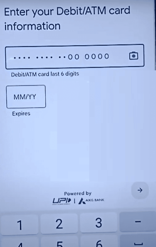 enter ippb debit card details google pay