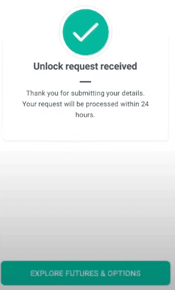  Groww F&O Activation request submitted