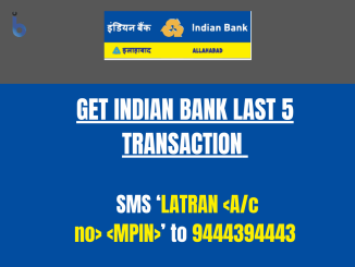 Indian Bank Last 5 Transaction