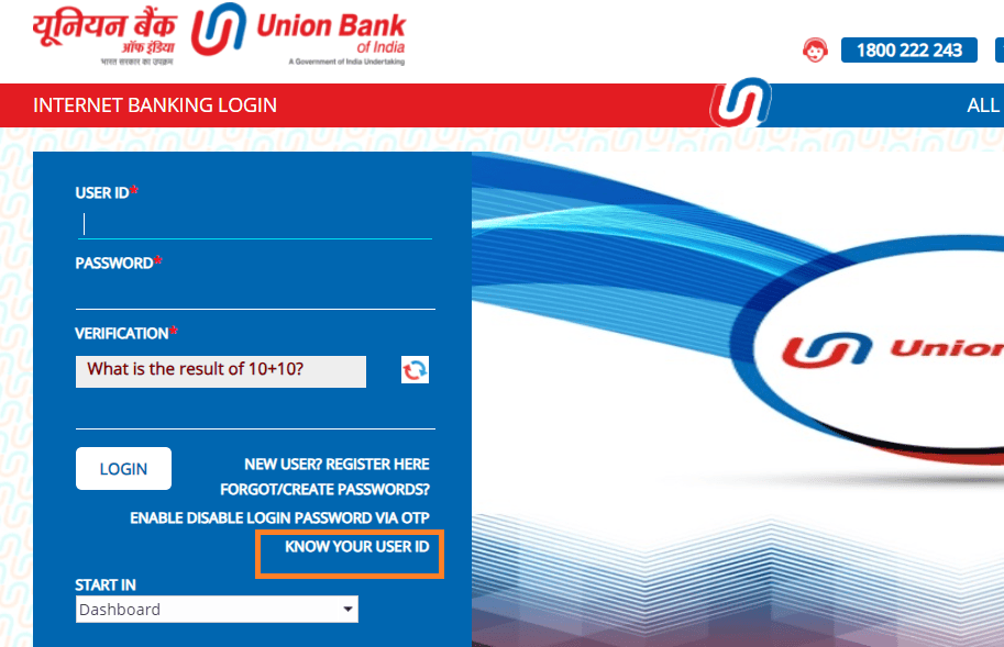 know your user id union bank